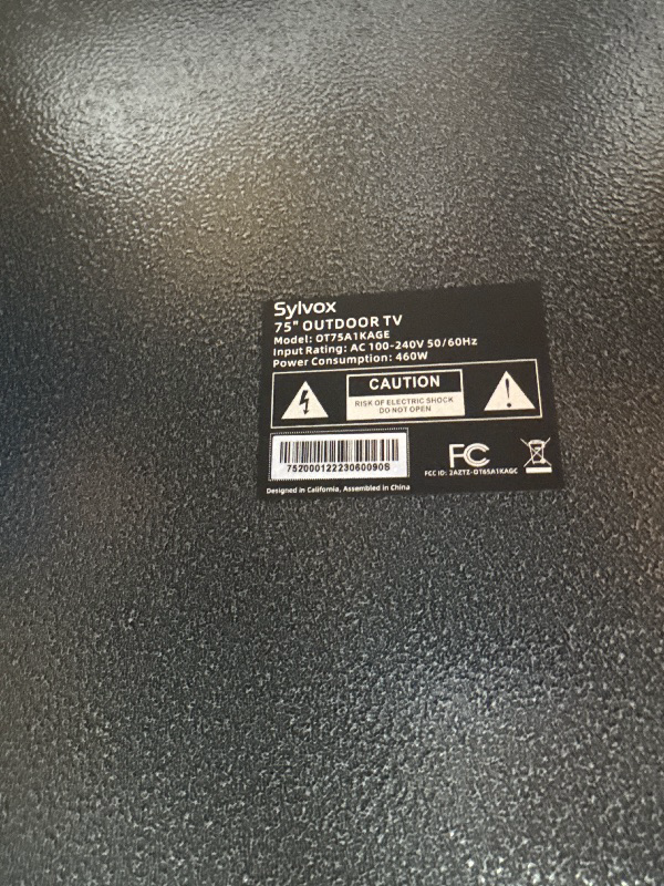 Photo 1 of ******IT WORKS PERFECTLY******* SYLVOX 75 inch Full Sun Outdoor TV Smart Waterproof TV 4K Ultra High-Resolution 2000nits,7x16(H) Support Bluetooth Wi-Fi Suitable for Partial Sun or Strong Light Area(Pool Series)