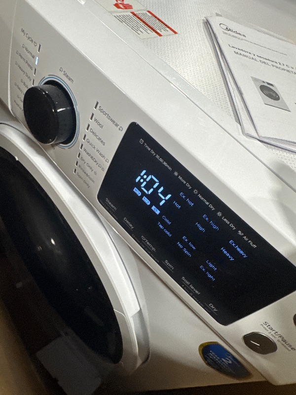 Photo 1 of ******IT TURNS ON BUT HAS DENTS****** Midea 24 Inch Washer and Dryer Combo, All in One Washer and Dryer 2.7 cu.ft 26lbs, Ventless Washing Machine, Steam Care, Overnight Dry, 1400 RPM, 16 Cycles Front Load Washer, Full-Automatic, White