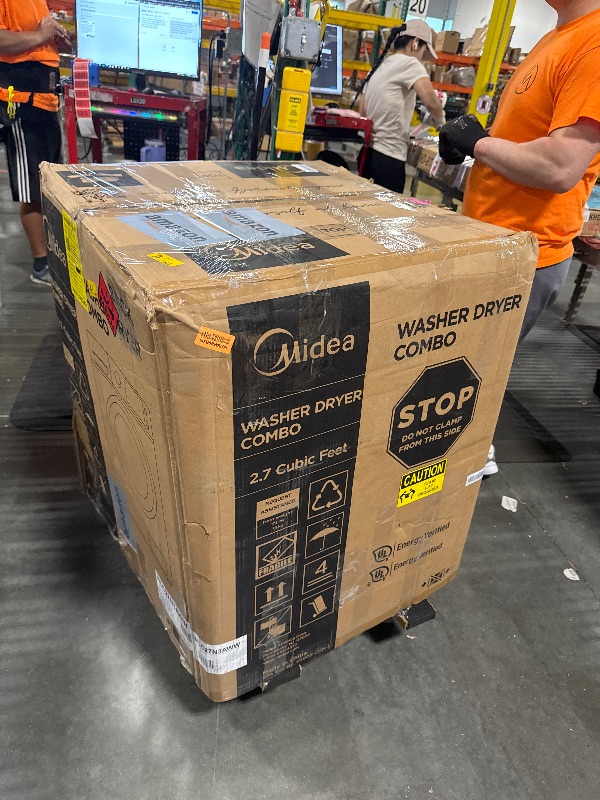 Photo 1 of ******IT TURNS ON BUT HAS DENTS****** Midea 24 Inch Washer and Dryer Combo, All in One Washer and Dryer 2.7 cu.ft 26lbs, Ventless Washing Machine, Steam Care, Overnight Dry, 1400 RPM, 16 Cycles Front Load Washer, Full-Automatic, White