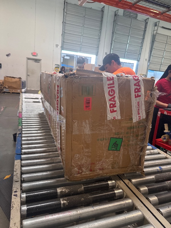 Photo 1 of *****LIGHTS UP PERFECTLY******* National Tree Company Pre-lit 'Feel Real' Artificial Giant Downswept Christmas Tree, Green, Douglas Fir, White Lights, Includes Stand, 10 feet