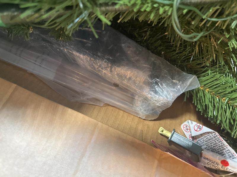 Photo 1 of *****LIGHTS UP PERFECTLY******* National Tree Company Pre-lit 'Feel Real' Artificial Giant Downswept Christmas Tree, Green, Douglas Fir, White Lights, Includes Stand, 10 feet