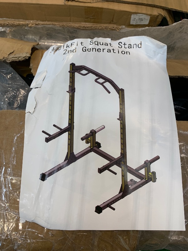 Photo 1 of Fitvids Power Rack Squat Stand, 1000 Pound Capacity 3” x 3” for Home & Garage Gym, with J-Hooks, Safety Spotter Arms and Conversion Kits