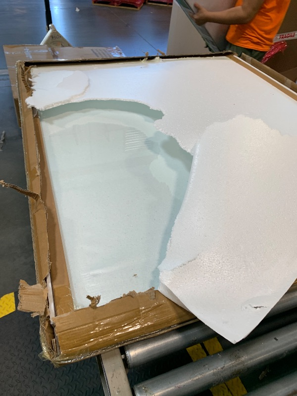 Photo 1 of [Tempered Glass] 46" x 55" Glass Chair Mat, Heavy Duty Hard Floor Mat with Round Corner and Polished Edge, Office Chair Mat for Carpet Office Home Hardwood Floor Desk