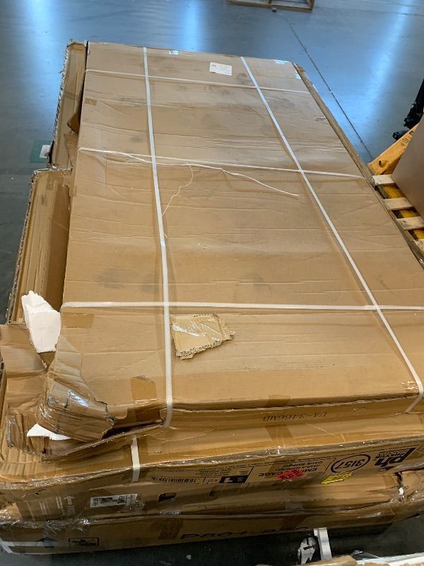 Photo 1 of  **Factory Sealed**  Frameless Bathtub Glass Shower Door, 34" W X 66.75" H Single Fixed Shower Bath Panel with Clamps, 5/16"(8mm) Clear Tempered Glass Bathroom Shower Screen for Bathtub, Tub Shower Door (Black)