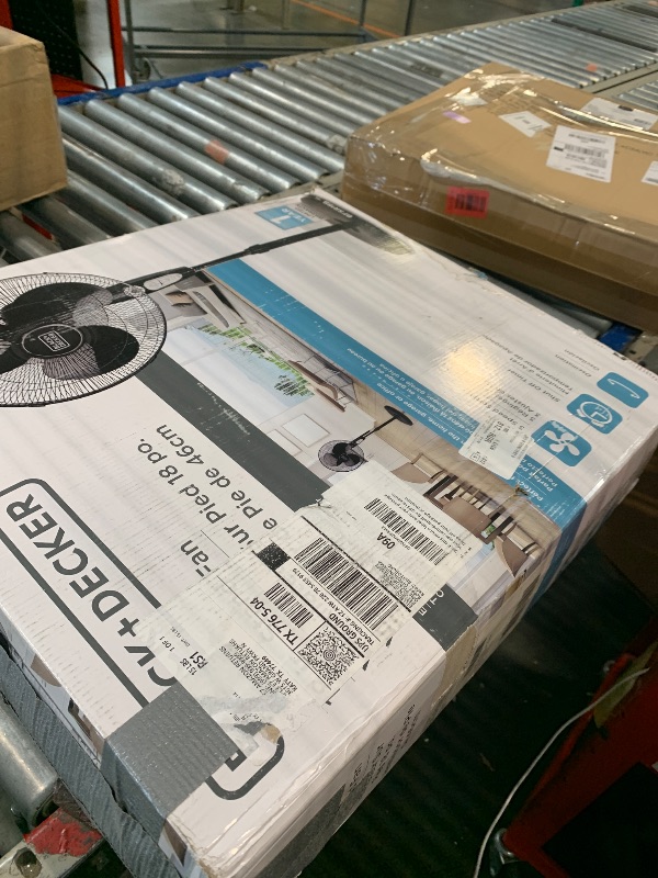 Photo 1 of **MISSING HARDWARE**BLACK+DECKER 18-Inch Stand Fan with Pedestal Base, Height Adjustable Pedestal Fan with Remote and Touch Control Panel, Free Standing Fan with 90-Degree Oscillating and 3-Speed Settings, Black