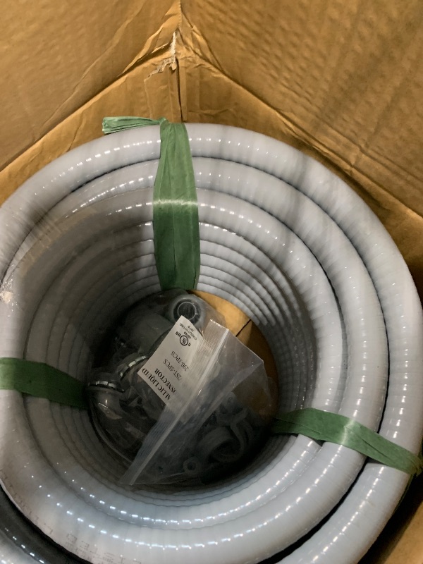 Photo 1 of (1/2" Dia * 50 Feet) Yariwiz Flexible Electrical Conduit Liquid Tight PVC Conduit Kit with 5 PCS Coupling, 3 PCS Elbow and 10 PCS Strap, Sealtight Seal Flex Liquidtight Wire Outdoor Non Metallic Grey
