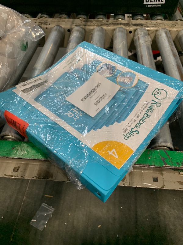 Photo 1 of ***MISSING ONE***Premium Economy 3 Ring Binder, 1 Inch Pull-Open Round Rings, Holds 175 Sheets, Flexible, Lightweight, 4-Pack, Side Opening, Blue