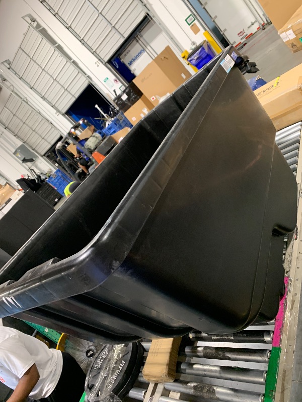 Photo 1 of ** MISSING WHEELS**MAGNUM TOOL Tilt Truck, 1 Cu. Yd. Covered Capacity Dump Cart with Heavy Duty 12” Wheels & 5” Casters for Handling Materials, Jobsites, 800 lbs, Trash Cart with Wheels DUC100-12