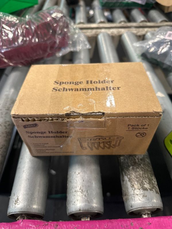 Photo 1 of **NEEDS A SUCTION/ADHESIVE** TAILI Sponge Holder for Kitchen Sink with Strong Suction Cup Removable, Rustproof Aluminum Sink Caddy for Sponge, Brush, Scrubber, Scraper -Silver