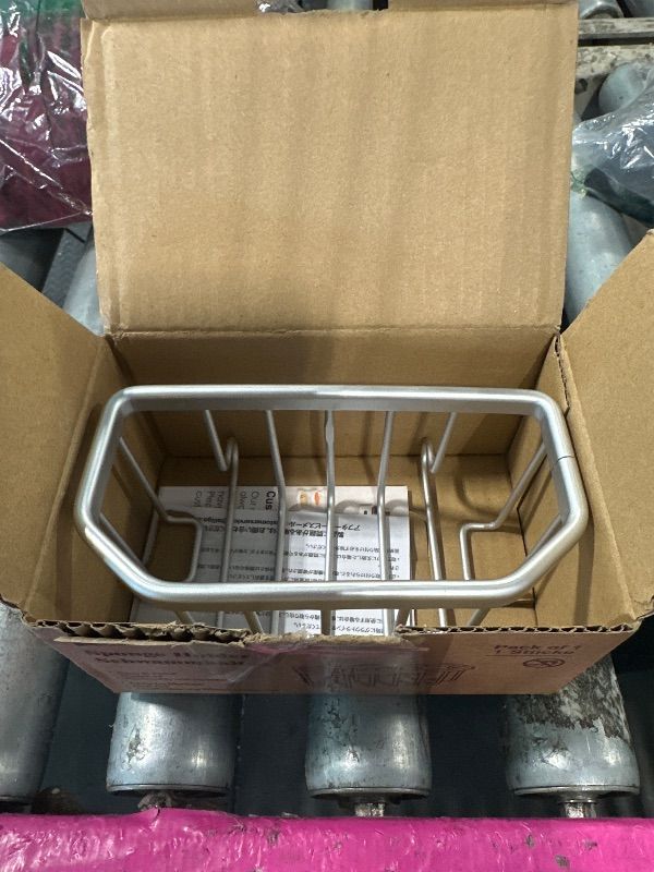 Photo 1 of **NEEDS A SUCTION/ADHESIVE** TAILI Sponge Holder for Kitchen Sink with Strong Suction Cup Removable, Rustproof Aluminum Sink Caddy for Sponge, Brush, Scrubber, Scraper -Silver