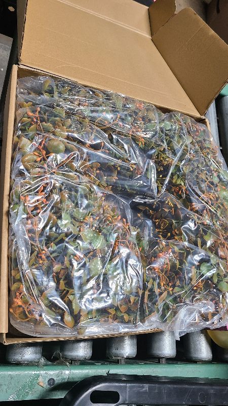Photo 1 of 26" Fall Wreath for Front Door - Large Artificial Eucalyptus Leaves with Orange Seeds Outdoor Wreath for Porch, Window,Farmhouse,Home,Thanksgiving Day Harvest Festival Autumn Decor
