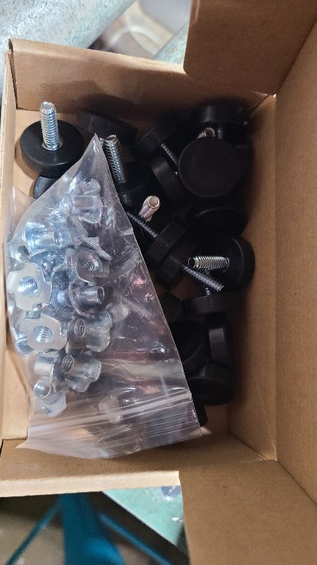 Photo 1 of 24 PCS 1/4" Thread Furniture Feet Levelers,Furniture Leveling Feet with T-Nuts,Suitable for Tables, cabinets, Chairs, Stool Legs
