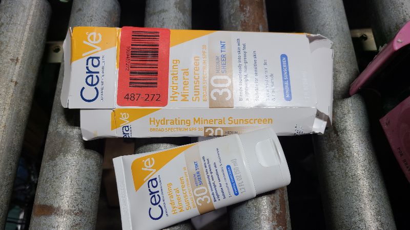 Photo 1 of CeraVe Hydrating Mineral Sunscreen SPF 30 with Sheer Tint, Tinted Mineral Sunscreen with Zinc Oxide & Titanium Dioxide, Blends Seamlessly For Healthy Glow, Medium, 1.7 Fluid Ounce