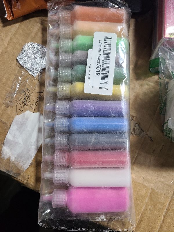 Photo 1 of 12 PCS Art Sand,1.25oz Bottles DIY Arts and Crafts Kit,Scenic Sands for Kids' Arts & Crafts,Terrarium Sands Play DIY Drawing Sandbox Wedding Sand for Decorations and Crafty Collection Sand Bottles