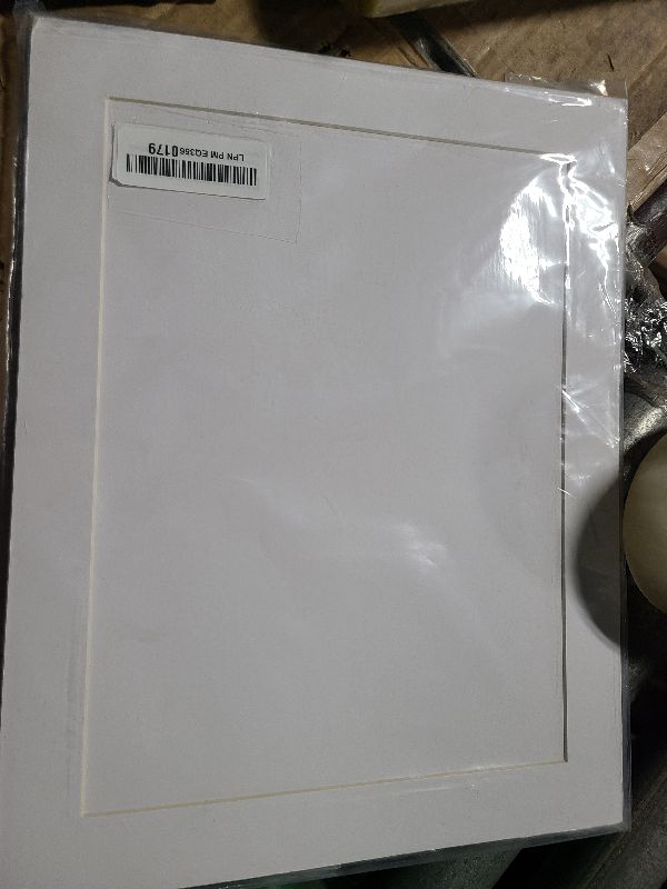 Photo 1 of 11x14 Mat Bevel Cut for 9x12 Photos - Acid Free White Precut Matboard with Backing Board and Crystal Clear, Self Seal Photo Mat Bag - for Pictures, Photos, Framing - 4-ply Thickness