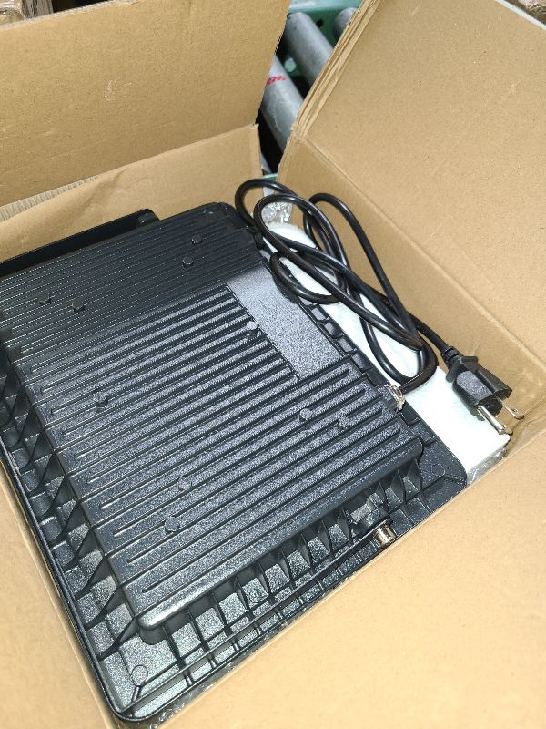 Photo 1 of 100W LED Flood Light Outdoor, 2Pack 10000LM Super Bright, IP66 Waterproof Outside Work Lights, 6000K Daylight White Security Lights, Plug in Flood Light for Yard Garage Garden Patio