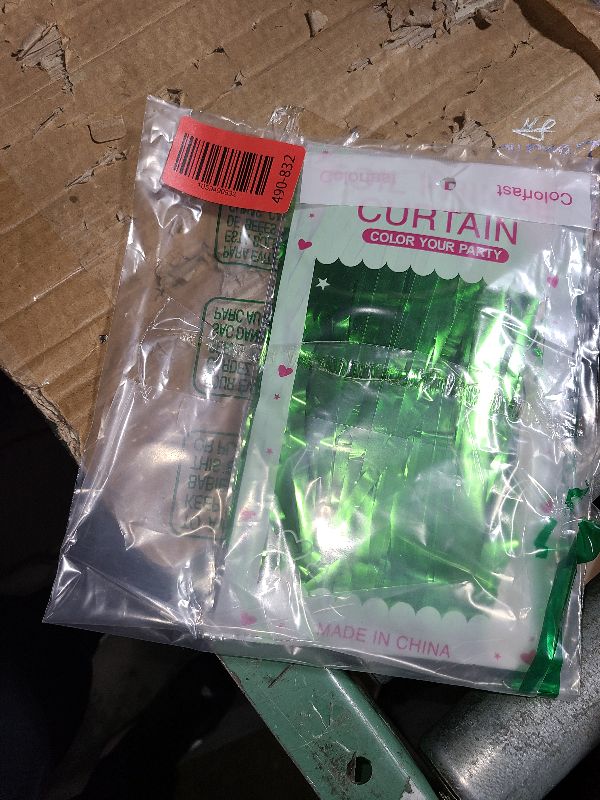 Photo 1 of 2 Pack Green Streamers Backdrop Jungle Party Decorations Foil Fringe Backdrop Curtains Photo Booth Backdrop for Birthday Dinosaur Animal St Patrick's Day Football Christmas Party Decorations