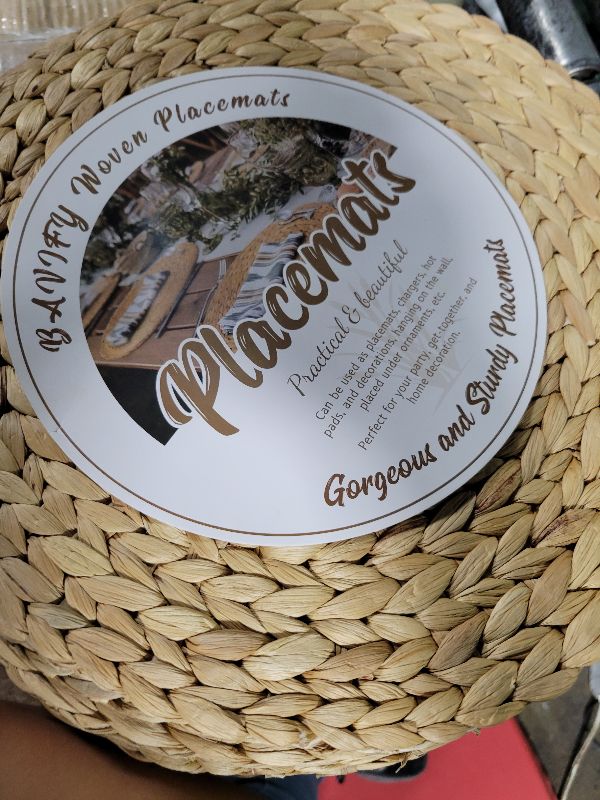 Photo 1 of 13.8 in Plate Chargers Round Woven Placemats Set of 10, Boho Farmhouse Rustic Place Mats for Dining Table Decor, Rattan Wicker Table Mats Jute Braided Chargers for Dinner Plates