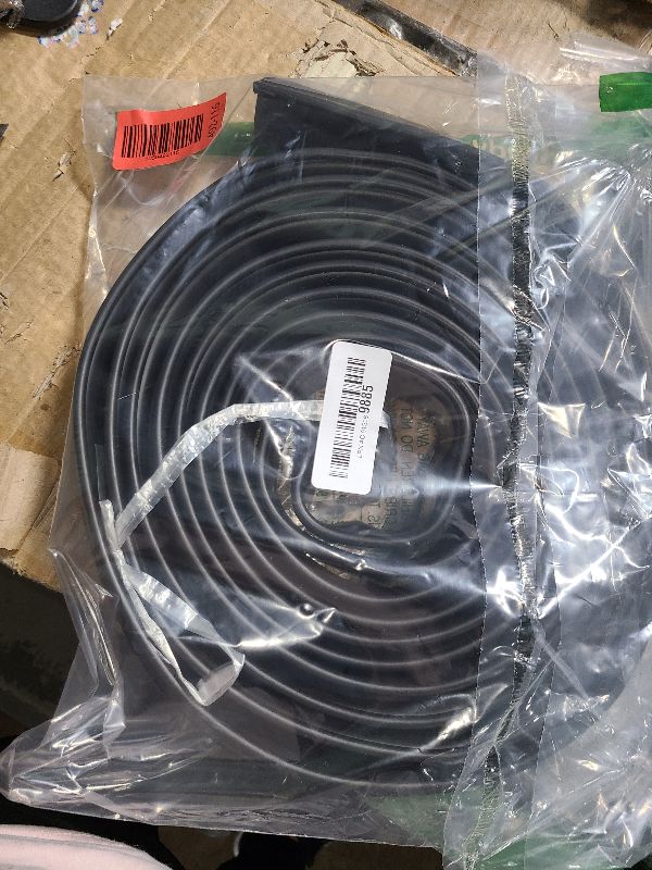 Photo 1 of 18 FT Garage Door Bottom Seal Rubber 0.19" P Bulb Bottom Garage Weather Stripping for Single Channel, Flexible Weatherproof Replacement Strip Seal Fits 18FT Wide, Black