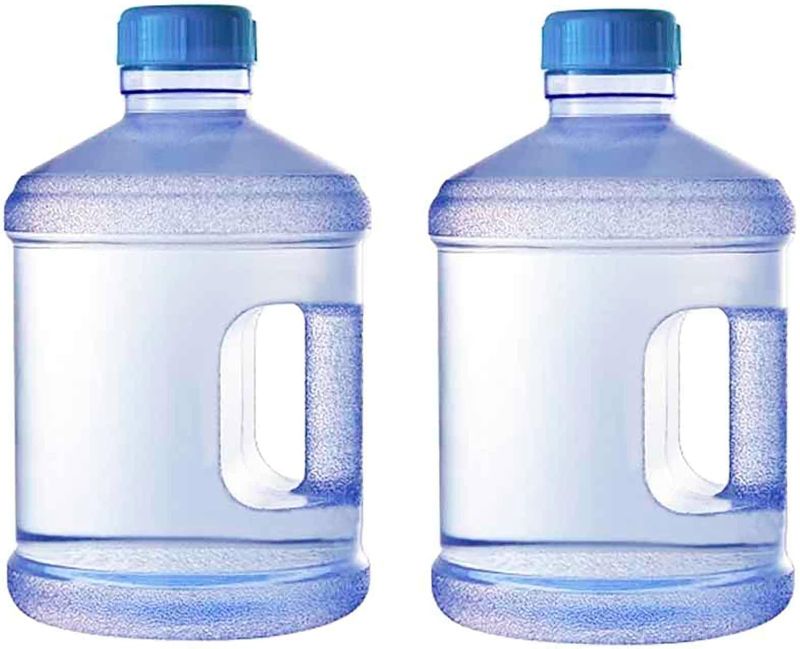 Photo 1 of **MSRP 26.99** 2 Pcs Water Jugs Round Plastic Water Bottle?Portable Water Jug with Handle Leakproof Screw Cap?Reusable Leak Proof Water Bottle for Camping Gym Sports Office Use