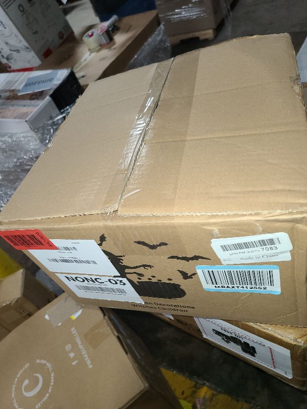 Photo 1 of 2025 Large Witch Cauldron Halloween Decorations Outdoor, Black Plastic Bowl Decor on Tripod with Lights Halloween Cauldron Pot Witches Cauldron Hocus Pocus Candy Bucket Decoration for Porch Home Party