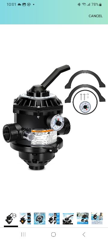 Photo 1 of 262506 1-1/2-Inch 6-Way Clamp Style Valve Compatible with pentair Sand Dollar/Tagelus/Starbright Pool and Spa Sand Filter, Replace 262506 262504 Multiport Valve