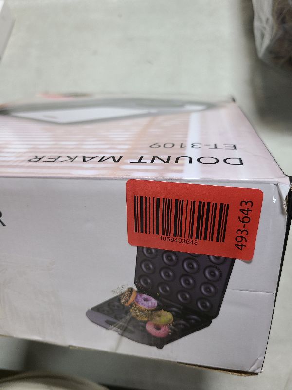 Photo 1 of 2025 Mini Donut Maker Machine for Home, Kid-Friendly 16-Hole Electric Doughnut and Pancake Maker with Non-Stick Surface, Ideal for Homemade Doughnuts (Black with Mini Oven Gloves & Brush)