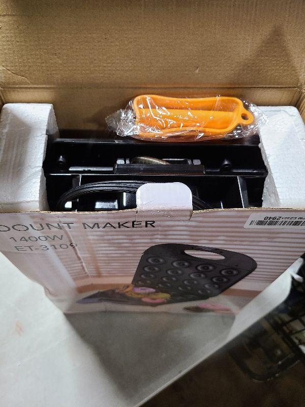 Photo 1 of 2025 Mini Donut Maker Machine for Home, Kid-Friendly 16-Hole Electric Doughnut and Pancake Maker with Non-Stick Surface, Ideal for Homemade Doughnuts (Black with Mini Oven Gloves & Brush)