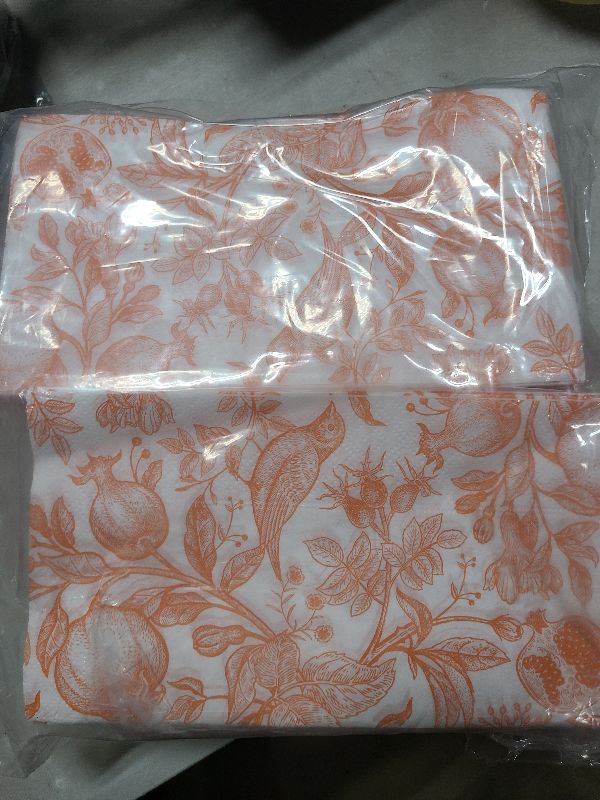 Photo 1 of 200 Pcs Fall Disposable Hand Towels for Bathroom Fall Guest Napkins White Orange Pomegranate Guest Towel Napkins Disposable Guests Decorative Flower for Baby Shower Wedding