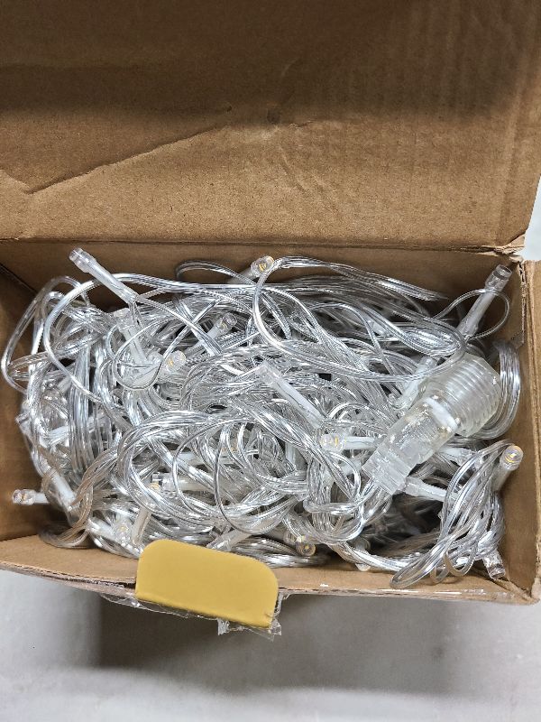 Photo 1 of 2 Pack 100 LED Connectable String Lights Indoor Outdoor, 33FT Clear Wire Christmas Lights for Bedroom, 13 Modes Twinkle Fairy String Light for Xmas Tree Wedding Party Bedroom Garden Decor (Warm White)