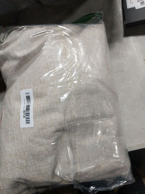 Photo 1 of 100% Blackout Shield Linen Blackout Curtains for Bedroom 90 Inches Long, Back Tab/Rod Pocket Living Room Drapes, Thermal Insulated Blackout Curtains 2 Panels Set, 50" W x 90" L, Oatmeal