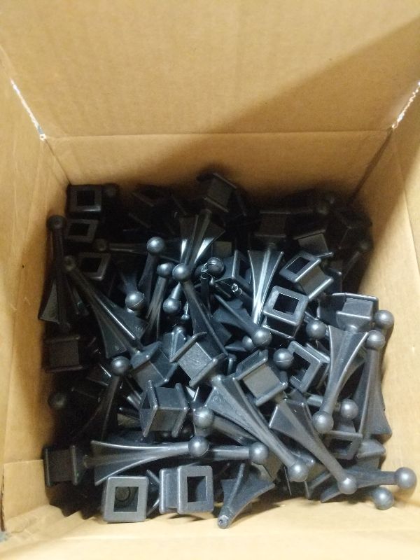Photo 1 of 1/2" Black Plastic Four-Sided Spire Wing Tip Finial Fence Topper for Iron Picket Fence (100, 1/2")