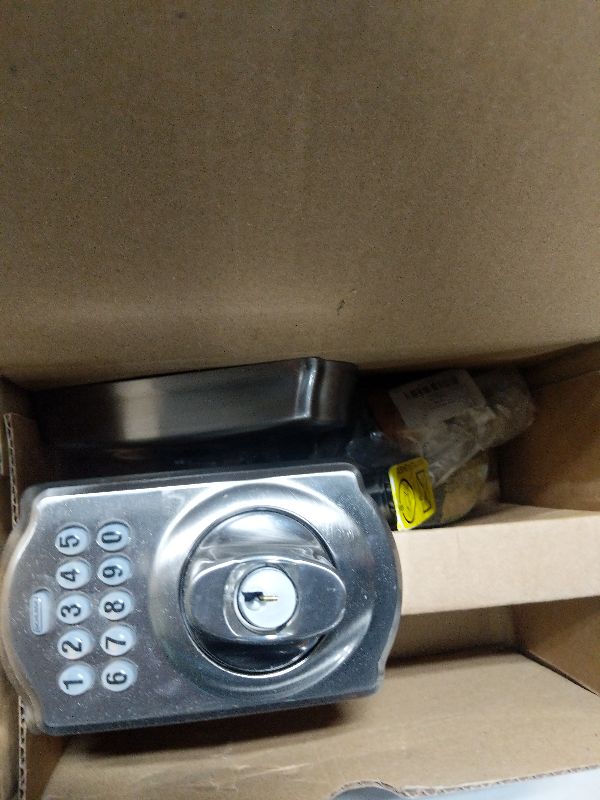 Photo 1 of  Schlage BE365 V CAM 619 Camelot Keypad Deadbolt, Electronic Keyless Entry Lock, Satin Nickel
