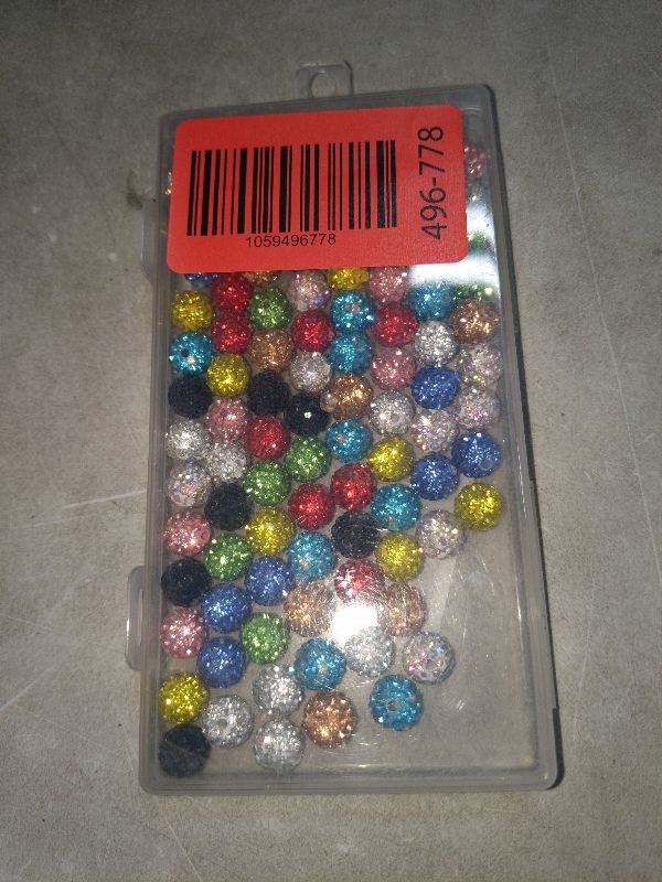 Photo 1 of 100pcs 10mm Rhinestone Clay Beads for Crafting - Ice Collection Baseball Bling Style, Round Shamballa Disco Ball Design, Fancy Sparkle for DIY Jewelry Making Christmas Decor (10 Colors)