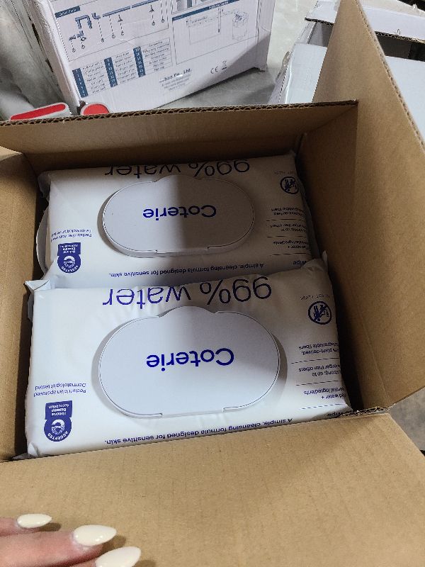 Photo 1 of Coterie Baby Wipes for Sensitive Skin, Plant-Based & Plastic-Free Fibers, 99% Water, Hypoallergenic, pH Balanced, Unscented, Clean and Gentle Baby Essentials, 4 Standard Packs and 8 Travel Size Packs