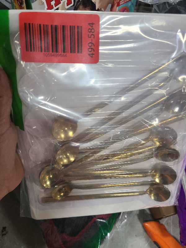 Photo 1 of 12 Pcs Coffee Spoons Set, 6.7" Gold Tea Spoons Long Handle, Gold Small Teaspoons, Stainless Steel Espresso Spoon, Long Spoon for Stirring, Coffee Bar Accessories