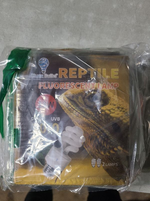 Photo 1 of 2 Pack 13-Watt Reptile Bulb Desert UVA UVB Light - 10.0 UVB Reptile Light - Compact Florescent Terrarium Bulb Suitable for Desert Reptiles Lizards Bearded Dragons Tortoises CFL UVB Bulb (13 Watt 10.0)