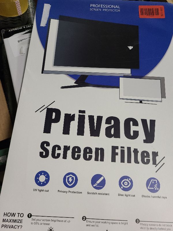 Photo 1 of [2-Pack] 22 Inch Privacy Screen for Computer Monitor 16:10 Aspect Ratio, Eye Protection Anti Blue Light Glare Shield, 22inch Removable Black Blackout Anti Spy Desktop Security Private Filter