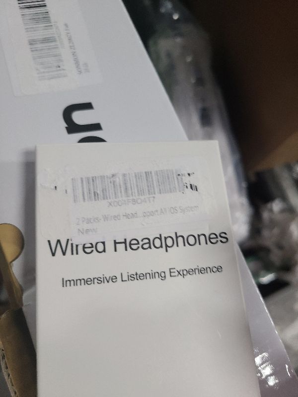Photo 1 of 2 Packs- Wired Headphones for iPhone Earbuds Built-in Microphone & Volume Control Nosie Reduction Headsets Compatible with iPhone 14/13/12/11/XR/XS/X/8/7/SE/Pro/Pro Max/Support All iOS System
