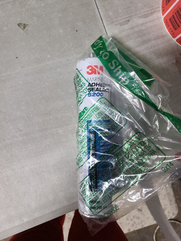 Photo 1 of 3M Marine Adhesive Sealant 5200 (06500) Permanent Bonding and Sealing for Boats and RVs Above and Below the Waterline Waterproof Repair, White, 10 fl oz Cartridge