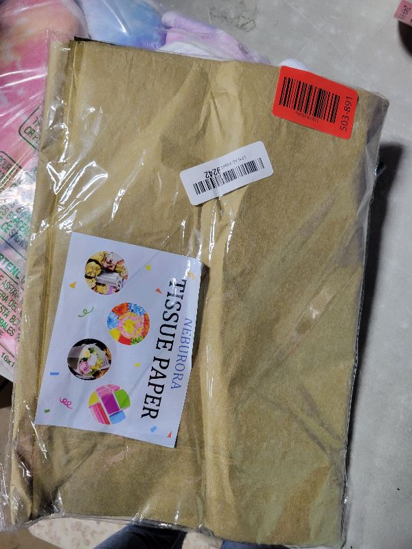 Photo 1 of 100 Sheets Kraft Tissue Paper Artdly 14 x 20 Inches Kraft Wrapping Paper Bulk for Weddings Birthday DIY Project Christmas