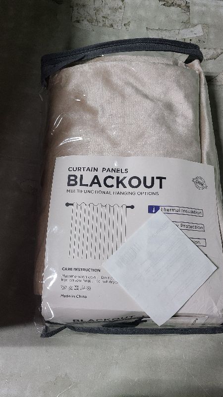 Photo 1 of 100% Blackout Shield Linen Blackout Curtains for Bedroom 108 Inches Long, Back Tab/Rod Pocket Living Room Drapes, Thermal Insulated Blackout Curtains 2 Panels Set, 50" W x 108" L,Cream