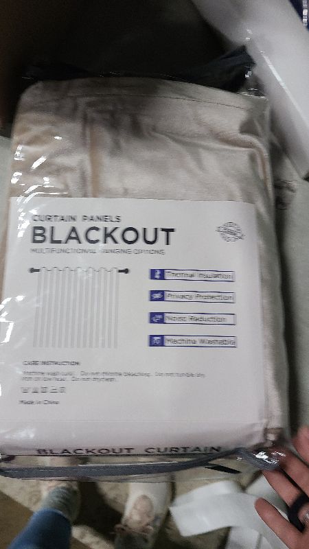 Photo 1 of 100% Blackout Shield Linen Blackout Curtains for Bedroom 108 Inches Long, Back Tab/Rod Pocket Living Room Drapes, Thermal Insulated Blackout Curtains 2 Panels Set, 50" W x 108" L,Cream