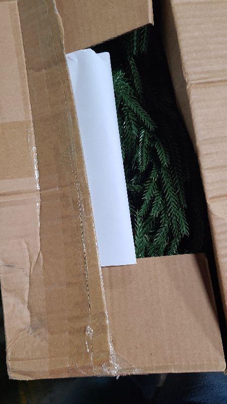 Photo 1 of 2 Pack Christmas Norfolk Pine Garlands 9FT, Real Touch Artificial Greenery Garland – Full Evergreen Pine Garland for Mantle, Fireplace, Table, Wall, Stairs & Outdoor Holiday Décor