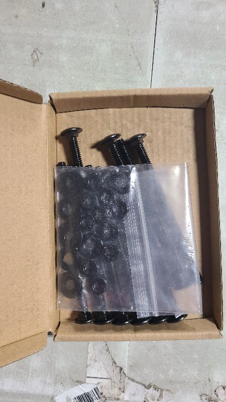 Photo 1 of 1/4-20 x 4 (10 Sets) Carriage Bolts Black, 304 (18/8) Stainless Steel Carriage Screws with Hex Nuts and Flat Washers, Square Neck Round Dome Head, Coarse Thread