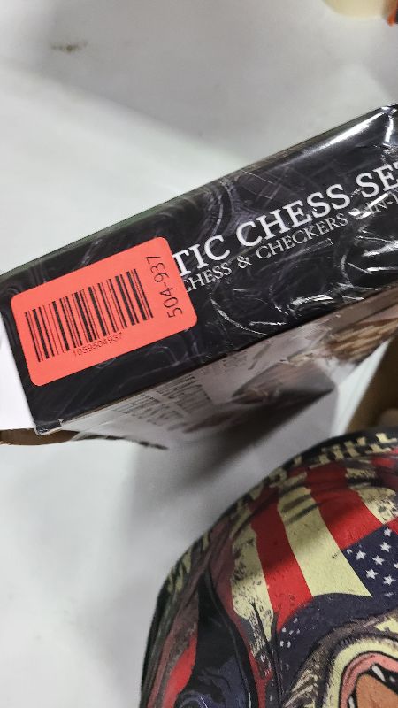 Photo 1 of 2-in-1 Chess Set and Magnetic Checkers Set - Foldable 13-inch Travel Board Game, Durable Plastic, Puzzle and Strategy Toys for Kids and Adults