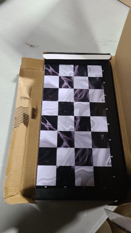 Photo 1 of 2-in-1 Chess Set and Magnetic Checkers Set - Foldable 13-inch Travel Board Game, Durable Plastic, Puzzle and Strategy Toys for Kids and Adults