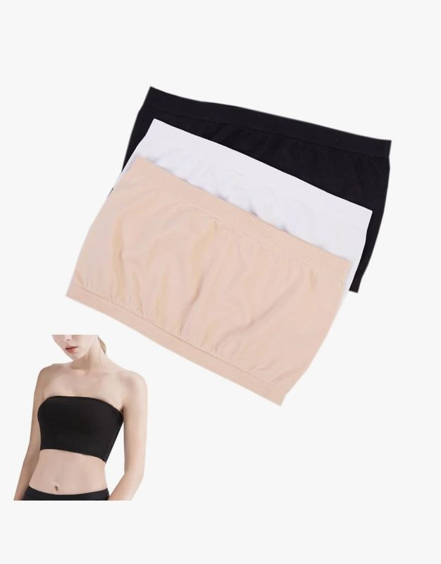 Photo 1 of 3 Pcs Women's Camisole Bra Anti Peep Invisible Cleavage Cover Up Overlay Modesty Panel Vest Tanks for Low Neckline