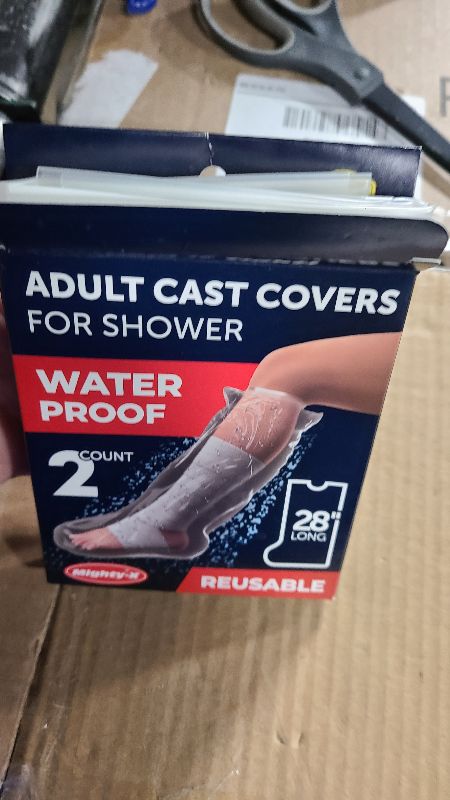 Photo 1 of 100% Waterproof Cast Covers for Shower Leg - Tight Seal - Reusable Adult 2pk Half Leg Cast Protectors - Knee, Ankle, Foot