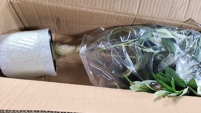 Photo 1 of 1.5 ft Artificial Olive Tree with Pot, Tabletop Faux Plants Mini Trees for Home Office Living Room Modern Decor